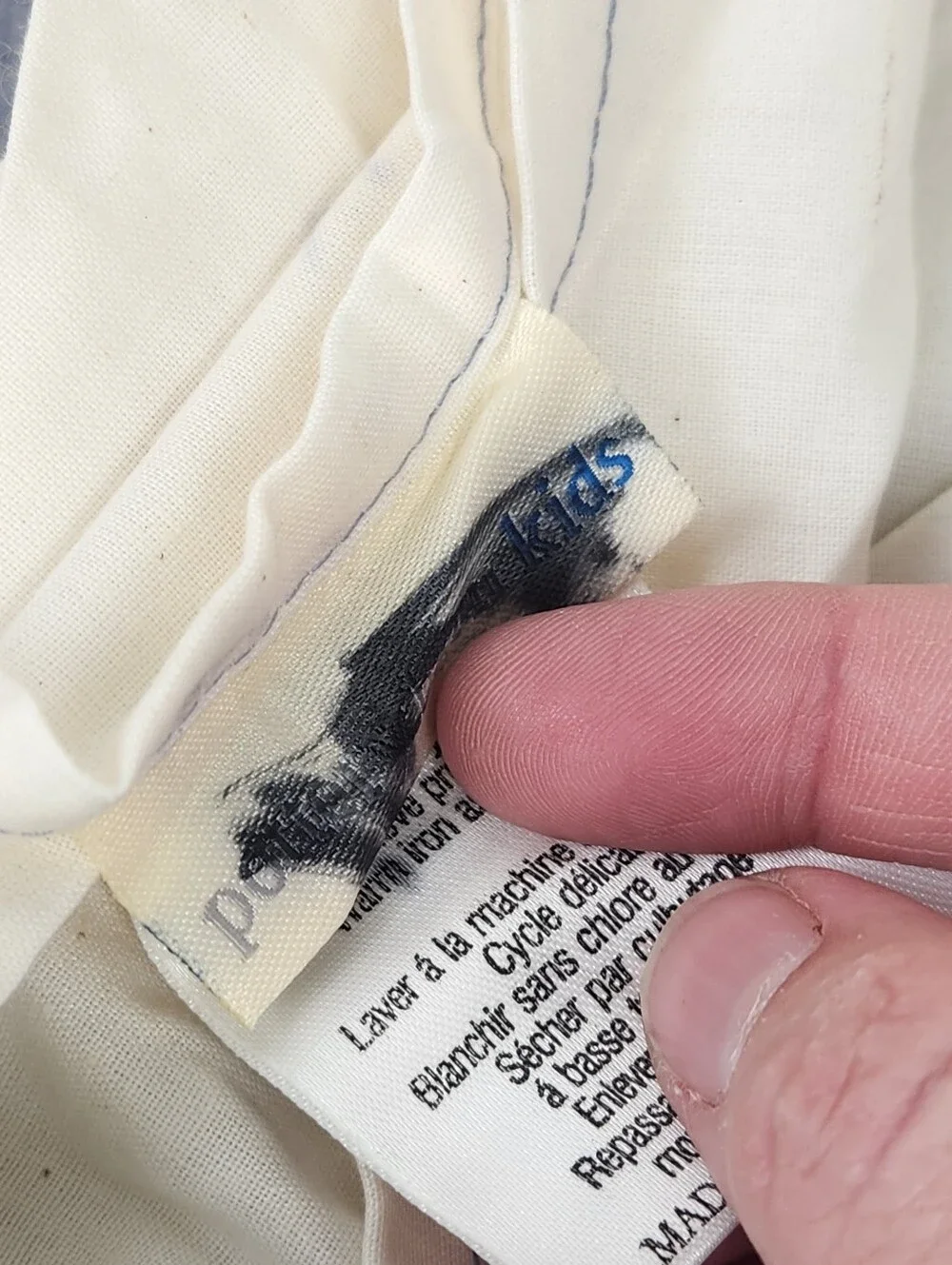 Pottery Barn Kids Chambray Blue Bedskirt 100% Cotton Sz Twin NOS Farmhouse
